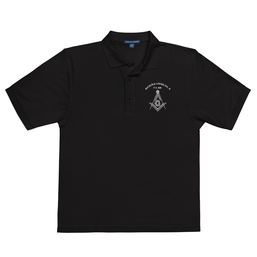 Arizona Lodge No. 2 Men's Premium Polo - White Lettering