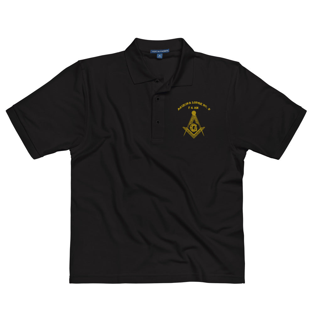 Arizona Lodge No. 2 Men's Premium Polo - Gold Lettering