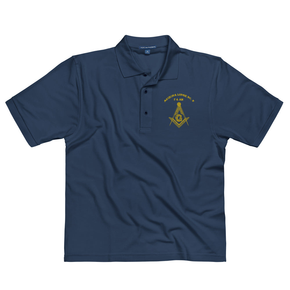 Arizona Lodge No. 2 Men's Premium Polo - Gold Lettering