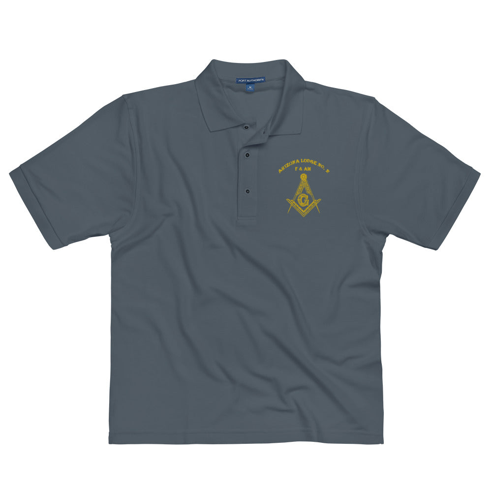 Arizona Lodge No. 2 Men's Premium Polo - Gold Lettering